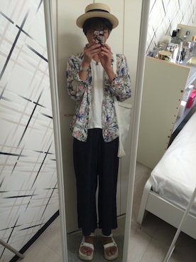 「Rodeo Crowns（ロデオクラウンズ）のアイテム（Tシャツ/カットソー）」を使った、藤枝蘭丸さん（メンズ・175cm）の夏コーディネート
