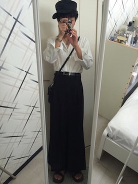 「CABANE de ZUCCa（カバンドズッカ）のアイテム（サンダル）」を使った、藤枝蘭丸さん（メンズ・175cm）の夏コーディネート