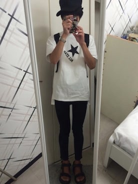 「Rodeo Crowns（ロデオクラウンズ）のアイテム（デニムパンツ）」を使った、藤枝蘭丸さん（メンズ・175cm）の夏コーディネート