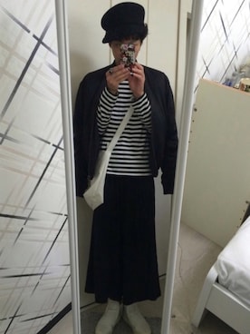 「EMODA（エモダ）のアイテム（ブルゾン）」を使った、藤枝蘭丸さん（メンズ・175cm）の秋コーディネート