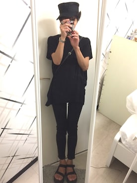 「Teva（テバ）のTeva / プラットフォーム ユニバーサル（サンダル）」を使った、藤枝蘭丸さん（メンズ・175cm）の夏コーディネート