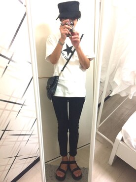 「Teva（テバ）のTeva / プラットフォーム ユニバーサル（サンダル）」を使った、藤枝蘭丸さん（メンズ・175cm）の夏コーディネート