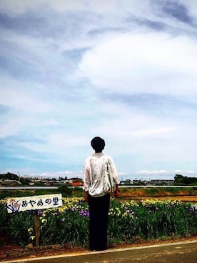 「AZUL by moussy（アズールバイマウジー）のアイテム（サンダル）」を使った、藤枝蘭丸さん（メンズ・175cm）の夏コーディネート
