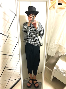 「Teva（テバ）のTeva / プラットフォーム ユニバーサル（サンダル）」を使った、藤枝蘭丸さん（メンズ・175cm）の夏コーディネート