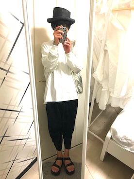 「Teva（テバ）のTeva / プラットフォーム ユニバーサル（サンダル）」を使った、藤枝蘭丸さん（メンズ・175cm）の夏コーディネート