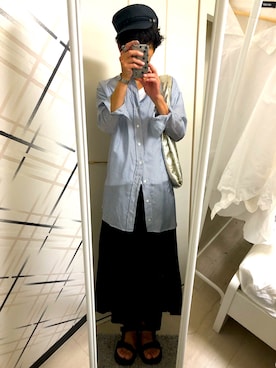 「CABANE de ZUCCa（カバンドズッカ）のアイテム（シューズ）」を使った、藤枝蘭丸さん（メンズ・175cm）の夏コーディネート
