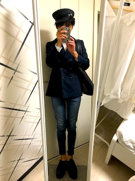 「Ungrid（アングリッド）のアイテム（ジャケット/アウター）」を使った、藤枝蘭丸さん（メンズ・175cm）の秋コーディネート