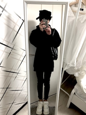「ワークキャップ」｜「アイテム（スウェット）」を使った、藤枝蘭丸さん（メンズ・175cm）の秋コーディネート