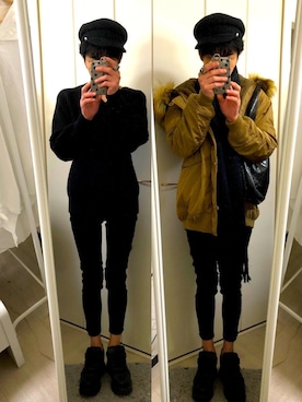 「MOUSSY（マウジー）のアイテム（ブルゾン）」を使った、藤枝蘭丸さん（メンズ・175cm）の冬コーディネート