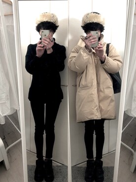 「MOUSSY（マウジー）のアイテム（その他アウター）」を使った、藤枝蘭丸さん（メンズ・175cm）の冬コーディネート