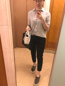 「G2000 （ジートゥサウザンド）のアイテム（パンツ）」を使った、michelledaidai さん（レディース・159cm）の春コーディネート