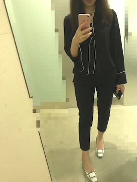 「business casual」｜「アイテム（パンツ）」を使った、michelledaidai さん（レディース・159cm）の春コーディネート