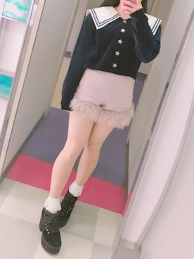 「ネイビー×ピンク」｜「アイテム（ブーツ）」を使った、♡ chihiro ♡さん（レディース・157cm）の冬コーディネート