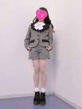 「ボウタイブラウス」｜♡ chihiro ♡さん（レディース・157cm）の冬コーディネート