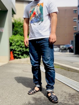 「417 EDIFICE（フォーワンセブンエディフィス）のアイテム（サンダル）」を使った、yotsnyalvさん（メンズ・174cm）の春コーディネート