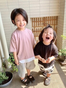 𝗧𝗼𝗻𝗮𓃟𝗡𝗮𝘀𝗵𝗶さん（キッズ・100cm）の夏コーディネート