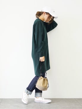 「SEVENDAYS=SUNDAY（セブンデイズサンデイ）のアイテム（チュニック）」を使った、miyukiさん（レディース・155cm）の秋コーディネート