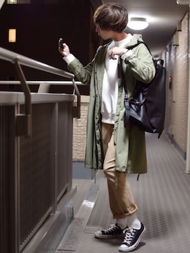 「osharewalker（オシャレウォーカー）のアイテム（バッグ）」を使った、ぬぬーしゅさん（メンズ・172cm）の春コーディネート