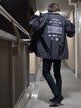 「韓国」｜「アイテム（ナイロンジャケット）」を使った、ぬぬーしゅさん（メンズ・172cm）の春コーディネート
