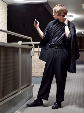 「Yohji Yamamoto（ヨウジヤマモト）のアイテム（テーラードジャケット）」を使った、ぬぬーしゅさん（メンズ・170cm）の夏コーディネート