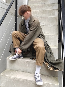 「バーバリー」｜「アイテム（その他）」を使った、ぬぬーしゅさん（メンズ・172cm）の冬コーディネート