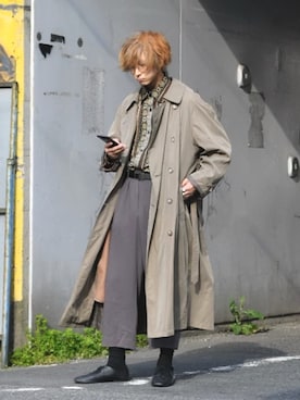 「アイテム（トレンチコート）」を使った、ぬぬーしゅさん（メンズ・172cm）の春コーディネート