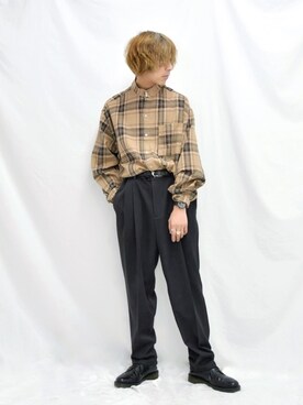 「Dr. Martens（ドクターマーチン）のDR.MARTENS / ドクターマーチン : WINGTIP BROGUE #（ドレスシューズ）」を使った、ぬぬーしゅさん（メンズ・172cm）の春コーディネート