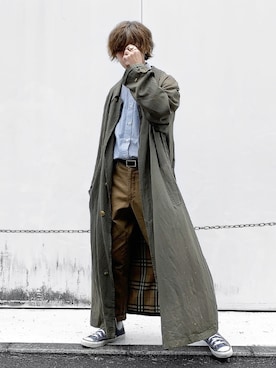 「バーバリー」｜「アイテム（その他）」を使った、ぬぬーしゅさん（メンズ・172cm）の春コーディネート