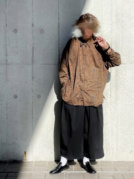 「SENSE OF PLACE by URBAN RESEARCH（センスオブプレイスバイアーバンリサーチ）のアイテム（スリッポン）」を使った、ぬぬーしゅさん（メンズ・172cm）の秋コーディネート