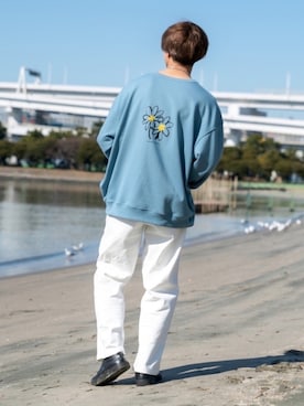 「Adoon plain（アドーンプレーン）のアイテム（スウェット）」を使った、ぬぬーしゅさん（メンズ・172cm）の冬コーディネート