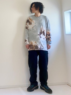 「アイテム（リング、ベージュ系）」を使った、adgjmさん（メンズ・177cm）の春コーディネート