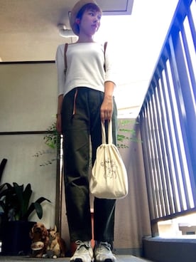「CHUMS（チャムス）のアイテム（パンツ）」を使った、はしたかさん（レディース・157cm）の夏コーディネート