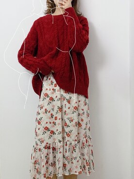 「毛衣」｜「アイテム（ワンピース/ドレス）」を使った、suerte0さん（レディース・163cm）の冬コーディネート