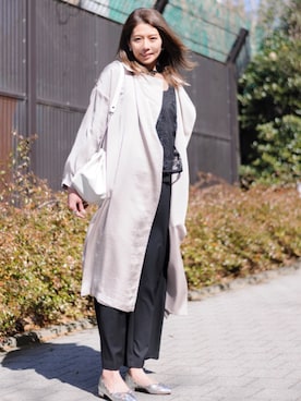 「SENSE OF PLACE by URBAN RESEAR」｜「アイテム（トレンチコート）」を使った、sayakaさん（レディース・166cm）の春コーディネート