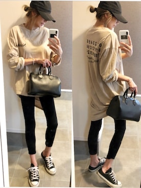 「DHOLIC（ディーホリック）のNumberレタリングTシャツワンピース（ワンピース）」を使った、sayakaさん（レディース・166cm・30代）の夏コーディネート