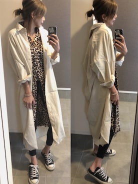 「リップスター」｜「アイテム（シャツワンピース）」を使った、sayakaさん（レディース・166cm）の秋コーディネート