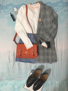「PULL&BEAR（プルアンドベア）のアイテム（テーラードジャケット）」を使った、Jasmineさん（レディース・165cm）の春コーディネート