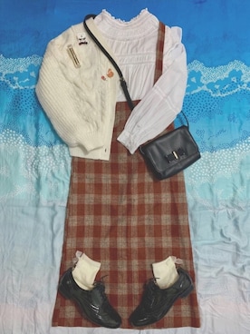 「オックスフォードシューズ」｜「アイテム（ジャケット/アウター）」を使った、Jasmineさん（レディース・165cm）の冬コーディネート