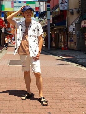 「surt（サート）のアイテム（帽子）」を使った、輝さん（メンズ・173cm）の夏コーディネート