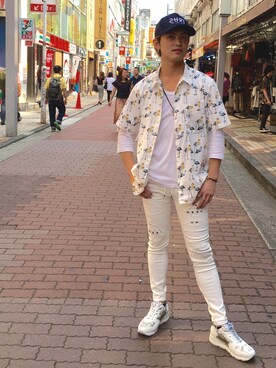 「surt（サート）のアイテム（帽子）」を使った、輝さん（メンズ・173cm）の夏コーディネート