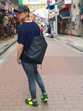 「surt（サート）のアイテム（帽子）」を使った、輝さん（メンズ・173cm）の夏コーディネート