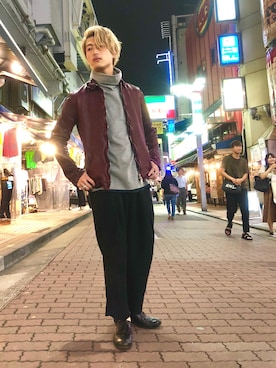 「OURET（オーレット）のアイテム（パンツ）」を使った、輝さん（メンズ・173cm）の秋コーディネート