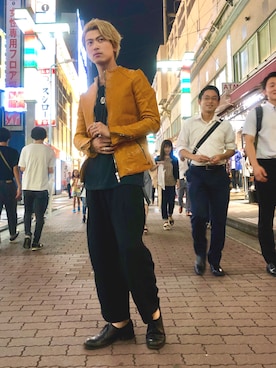 「OURET（オーレット）のアイテム（パンツ）」を使った、輝さん（メンズ・173cm）の秋コーディネート