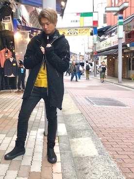 「THOM KROM（トムクロム）のアイテム（パーカー）」を使った、輝さん（メンズ・173cm）の秋コーディネート