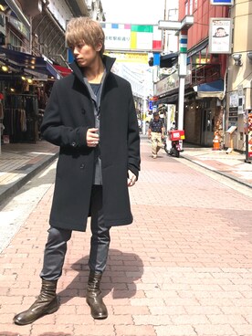 ライダースジャケットjunhashimoto STAND COLLAR COAT コート 2