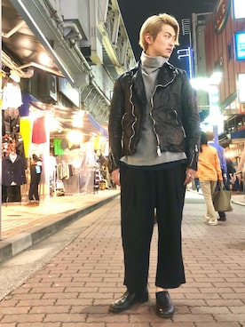 「OURET（オーレット）のアイテム（パンツ）」を使った、輝さん（メンズ・173cm）の秋コーディネート
