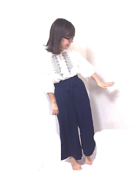 「お家スタイル」｜菜緒さん（レディース・154cm）の秋コーディネート