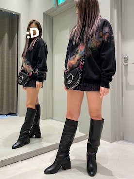 「DIESEL（ディーゼル）のアイテム（スカート）」を使った、SHINOさん（レディース・154cm）の秋コーディネート