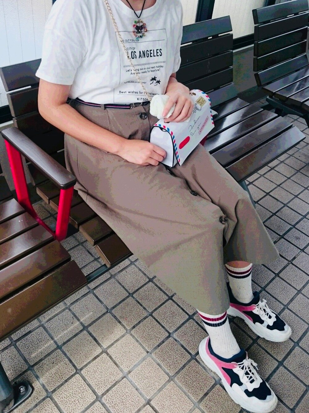「夏コーデ、夏だ！Tシャツ着よう！」｜「しまむらのアイテム（シャツ/ブラウス、ホワイト系）」を使った、♛ЩÅНЦ✟さん（レディース・163cm）の夏コーディネートの1枚目の写真