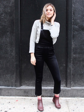 「madewell（メイドウェル）のアイテム（つなぎ/オールインワン）」を使った、Annaさん（レディース・173cm）の冬コーディネート